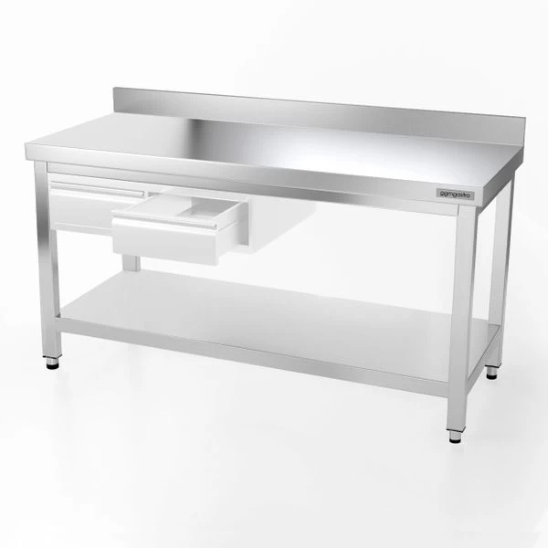 Edelstahl Arbeitstisch PREMIUM - 1600x800mm - Mit Grundboden & Aufkantung 9 Edelstahl Arbeitstisch PREMIUM - 1600x800mm - Mit Grundboden & Aufkantung – Bild 7