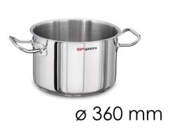 Fleischtopf - Ø 360 Mm - Höhe 220 Mm | Edelstahltopf | Kochtopf | Küchentopf | Bratentopf | Induktion