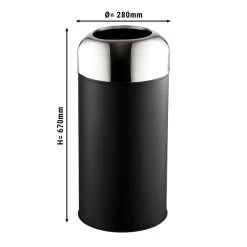 Abfallbehälter Für Innen & Außen - 40 Liter - Schwarz/Chrome