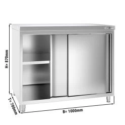 Edelstahl Arbeitsschrank ECO - 1000x700mm - Mit Schiebetür