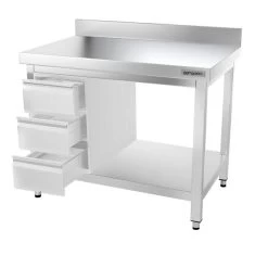 Edelstahl Arbeitstisch PREMIUM - 1000x700mm - Mit Grundboden & Aufkantung -Küche Zu Hause ATK107A 008 14e6