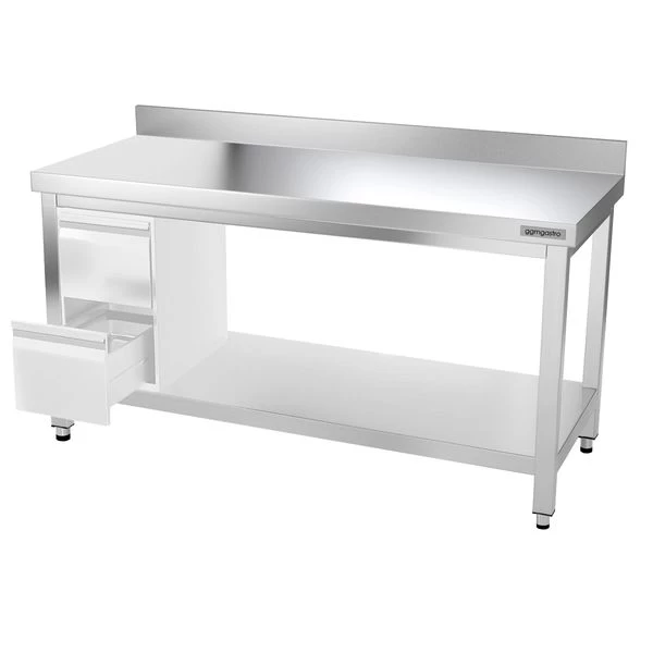 Edelstahl Arbeitstisch PREMIUM - 1600x600mm - Mit Grundboden & Aufkantung 6 Edelstahl Arbeitstisch PREMIUM - 1600x600mm - Mit Grundboden & Aufkantung – Bild 5