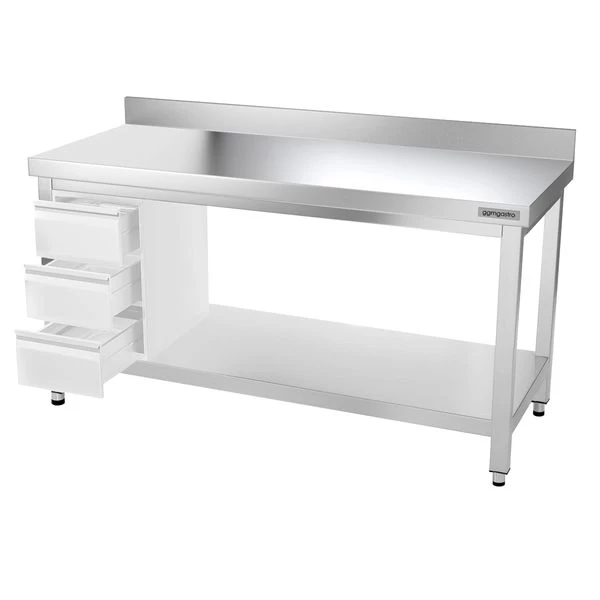 Edelstahl Arbeitstisch PREMIUM - 1600x600mm - Mit Grundboden & Aufkantung 9 Edelstahl Arbeitstisch PREMIUM - 1600x600mm - Mit Grundboden & Aufkantung – Bild 8