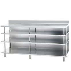 Edelstahl Bar-Arbeitstisch Mit 4 Ablagen 2000x600