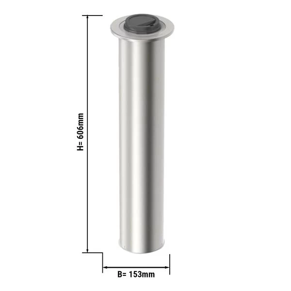 Deckelspender Edelstahl Mit Feder - Einbauversion 3 Deckelspender Edelstahl Mit Feder - Einbauversion