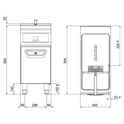 Elektro Fritteuse - 22 Liter - 22 KW - Mit Ölfiltersystem 16 Elektro Fritteuse - 22 Liter - 22 KW - Mit Ölfiltersystem -Küche Zu Hause EFEKB22 drawing 99d1