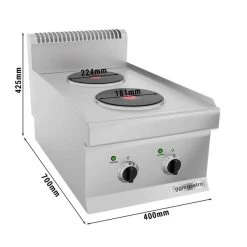 Elektroherd - 4,6 KW - 2 Platten Rund
