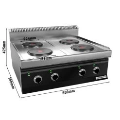 Elektroherd - 9,2 KW - 4 Platten Rund