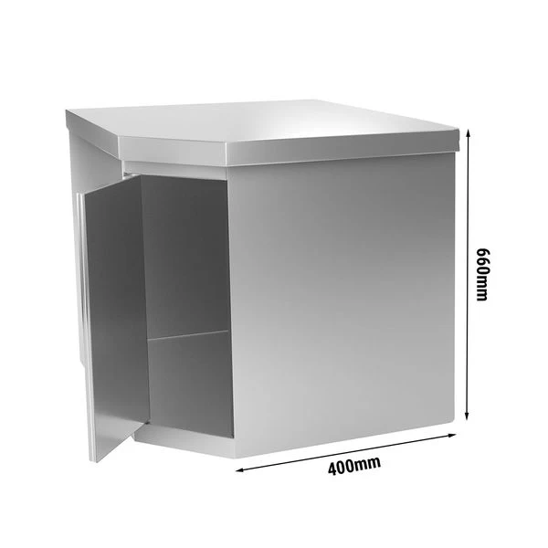 Edelstahl Eck - Wandhängeschrank - 700x400mm - Mit Flügeltür - Höhe: 650mm 3 Edelstahl Eck - Wandhängeschrank - 700x400mm - Mit Flügeltür - Höhe: 650mm