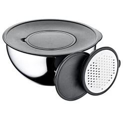 9-teiliges Edelstahlschüssel Set - Ø 160, 200, 240mm - Inkl. Reibe Und Aufbewahrungsdeckel -Küche Zu Hause ESDOM9 3 9c98