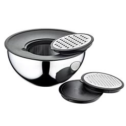 9-teiliges Edelstahlschüssel Set - Ø 160, 200, 240mm - Inkl. Reibe Und Aufbewahrungsdeckel -Küche Zu Hause ESDOM9 4 ba49