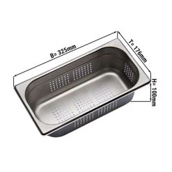 GN Behälter Gelocht 1/3 - Tiefe 100 Mm