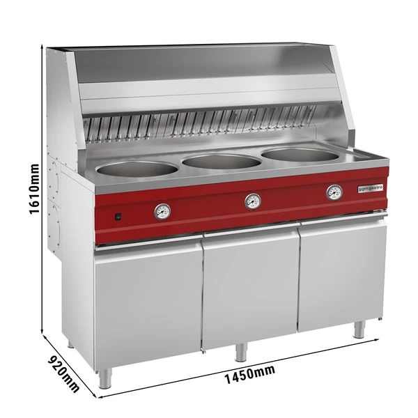 Gas Fritteuse - Rund - 3x 13 Liter - 51 KW - Inkl. Abzug 3 Gas Fritteuse - Rund - 3x 13 Liter - 51 KW - Inkl. Abzug