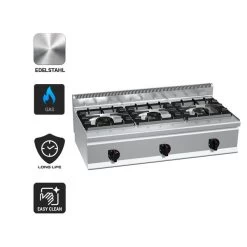 Gasherd - 31 KW - 3 Brenner -Küche Zu Hause GHB164T Icons 3a2c