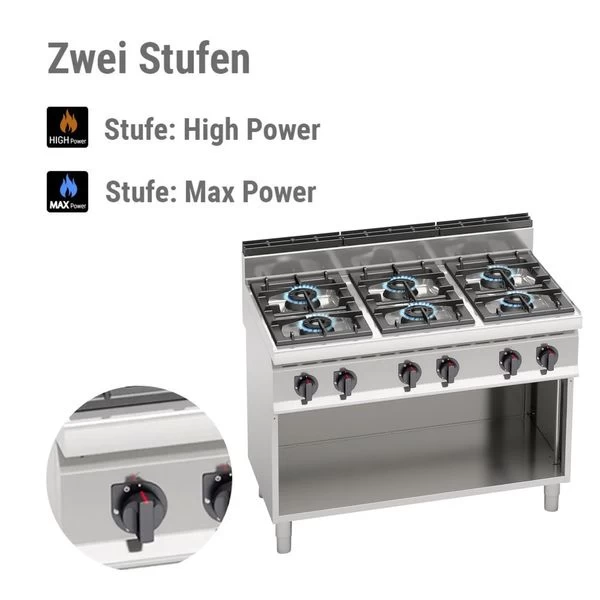 Gasherd - 42 KW - 6 Brenner 6 Gasherd - 42 KW - 6 Brenner – Bild 4