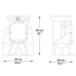 Elektrische Fruchtsaftpresse - Orange - Manuelle Zufuhr - Inkl. Ablasshahn & Reinigungsmodus -Küche Zu Hause OBZ Big drawing e2a6 2