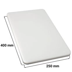 Schneidebrett - 25 X 40 Cm - Dicke 2 Cm - Weiß