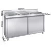 Spülschrank PREMIUM - 1400x700mm - Mit 2 Becken Links -Küche Zu Hause SSK147BL2 0 b3d1