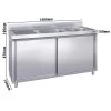 Spülschrank PREMIUM - 1400x700mm - Mit 2 Becken Rechts 2 Spülschrank PREMIUM - 1400x700mm - Mit 2 Becken Rechts -Küche Zu Hause SSK147BR2 0 ef1f
