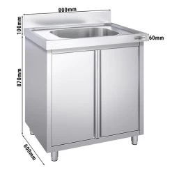 Spülschrank PREMIUM - 800x600mm - Mit 1 Becken
