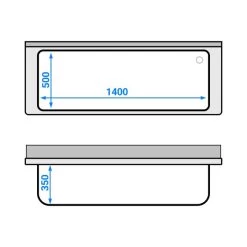 Topfspülschrank - 1600x600mm - Mit 1 Becken -Küche Zu Hause SSR166T1 drawing 1b42