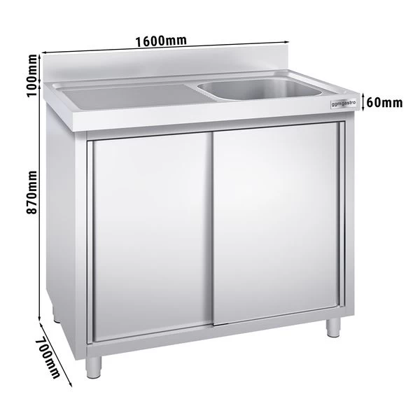 Spülschrank PREMIUM - 1600x700mm - Mit 1 Becken Rechts 3 Spülschrank PREMIUM - 1600x700mm - Mit 1 Becken Rechts