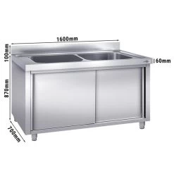 Topfspülschrank - 1600x700mm - Mit 2 Becken