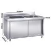 Topfspülschrank - 2000x600mm - Mit 2 Becken -Küche Zu Hause SSR206T2 0 a4df