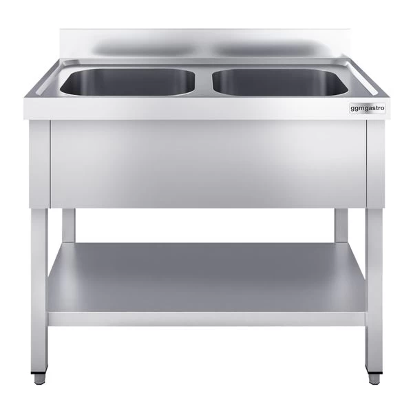 Spültisch PREMIUM - 1000x700mm - Mit Grundboden & 2 Becken Mittig 5 Spültisch PREMIUM - 1000x700mm - Mit Grundboden & 2 Becken Mittig – Bild 3