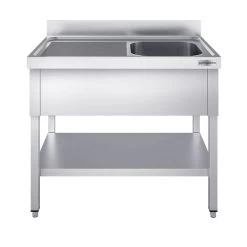 Spültisch PREMIUM - 1600x600mm - Mit Grundboden & 1 Becken Rechts -Küche Zu Hause STR166BR1 1 6e9e