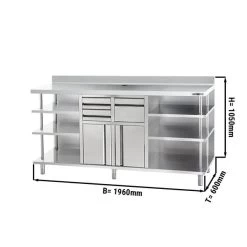 Kaffee Unterschrank 2,0m, Mit Ablage Links Und Rechts
