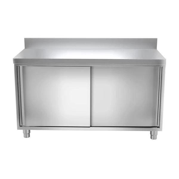 Edelstahl Arbeitsschrank PREMIUM - 1400x700mm - Mit Schiebetür & Aufkantung 6 Edelstahl Arbeitsschrank PREMIUM - 1400x700mm - Mit Schiebetür & Aufkantung – Bild 4