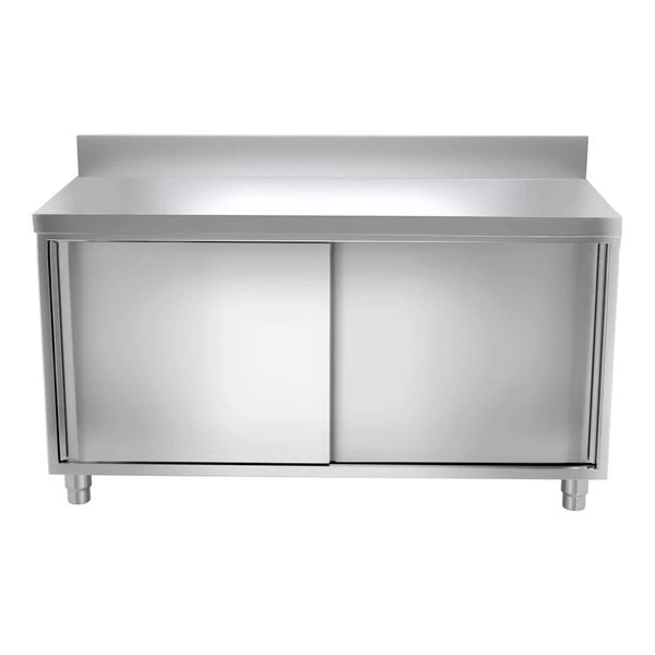 Edelstahl Arbeitsschrank PREMIUM - 1800x600mm - Mit Schiebetür & Aufkantung 6 Edelstahl Arbeitsschrank PREMIUM - 1800x600mm - Mit Schiebetür & Aufkantung – Bild 4