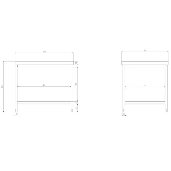 Edelstahl Arbeitstisch PREMIUM - 1000x800mm - Mit Grundboden Ohne Aufkantung 12 Edelstahl Arbeitstisch PREMIUM - 1000x800mm - Mit Grundboden Ohne Aufkantung – Bild 10