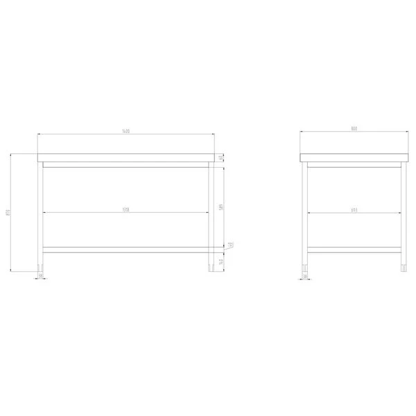 Edelstahl Arbeitstisch PREMIUM - 1400x800mm - Mit Grundboden Ohne Aufkantung 12 Edelstahl Arbeitstisch PREMIUM - 1400x800mm - Mit Grundboden Ohne Aufkantung – Bild 10