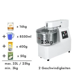 Teigknetmaschine - 33 Liter / 25 Kg - 2 Geschwindigkeiten - Mit Festem Kessel 13 Teigknetmaschine - 33 Liter / 25 Kg - 2 Geschwindigkeiten - Mit Festem Kessel -Küche Zu Hause tmp33 fk rezept 3 29f0